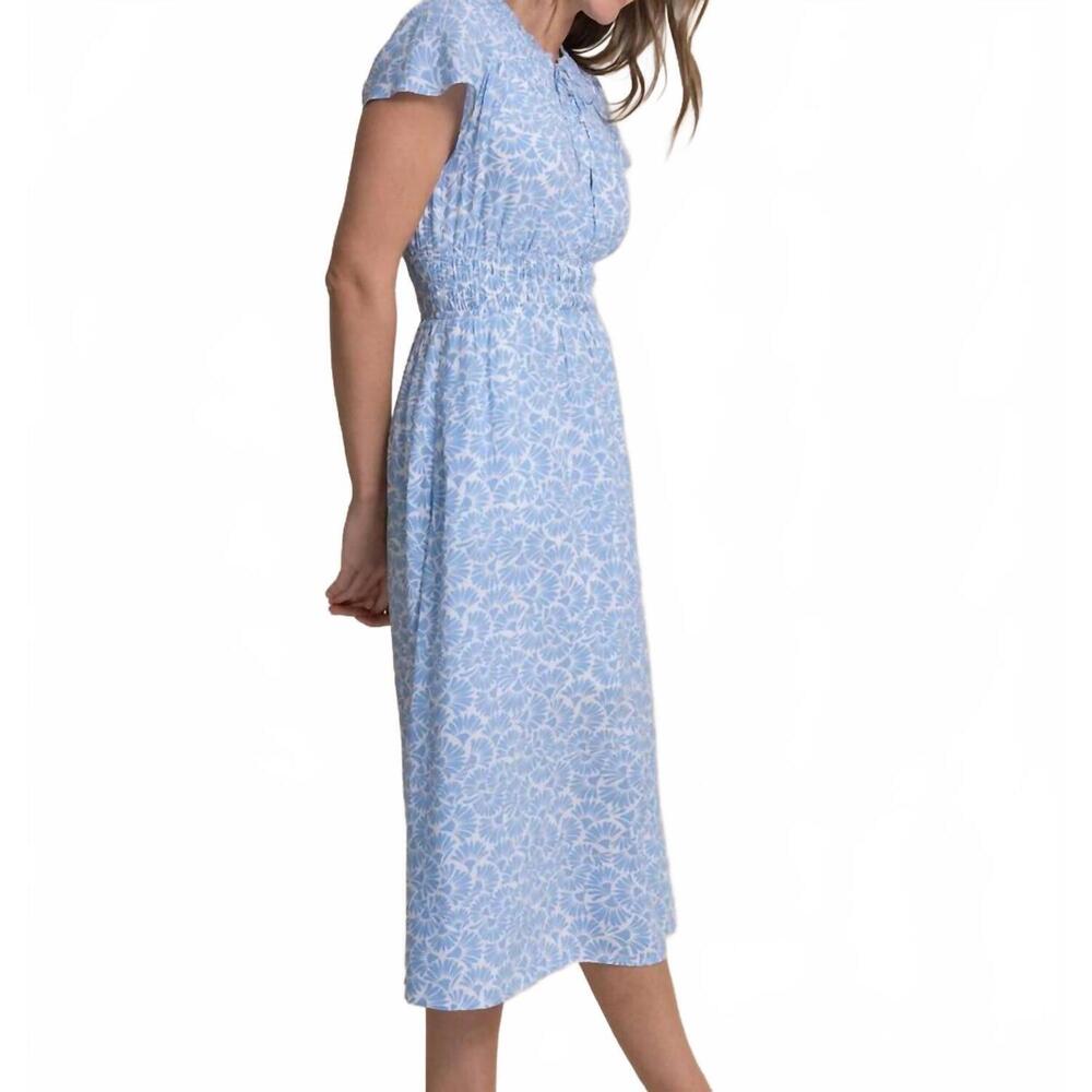 NEW SOUTHERN TIDE clementine flutter sleeve midi dress in ocean channel - Picture 4 of 6